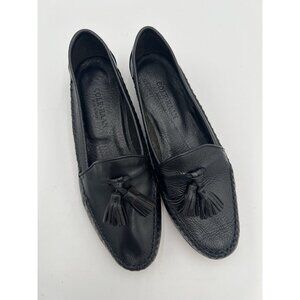 Cole Haan Black Leather Womens Loafers Size 8B Tassel Accents Comfort EUC